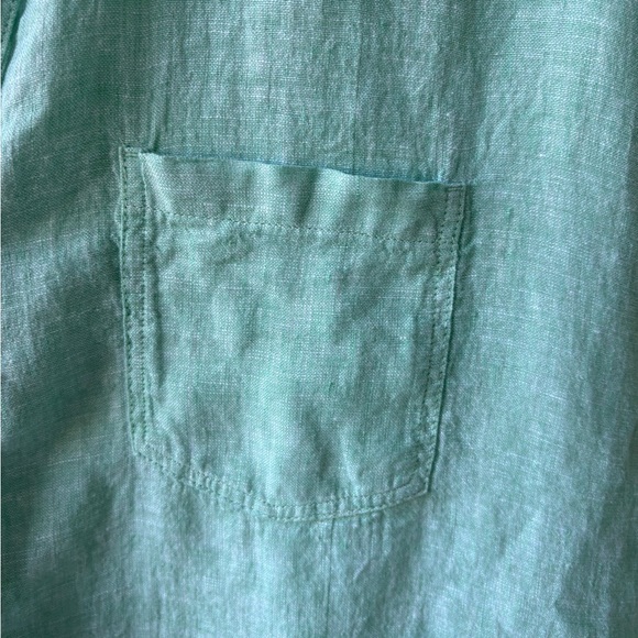 Rachel Zoe XL Linen Mint Green Button Up Top Beach Vacation Lightweight Boxy - Picture 6 of 11